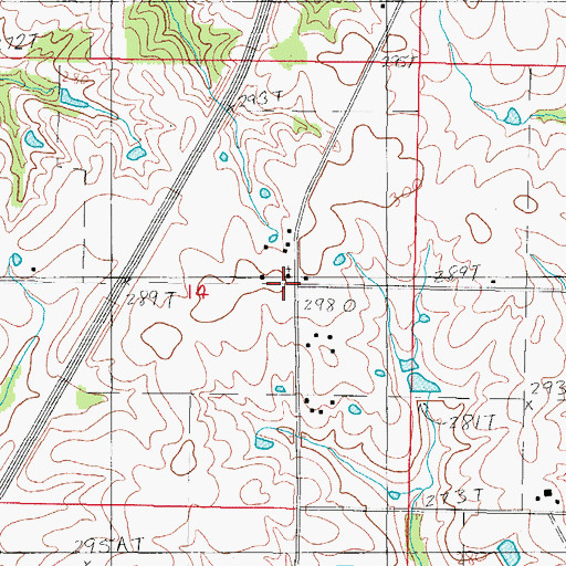 Topographic Map of Pleasant Ridge, MO