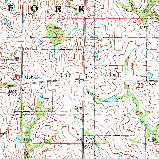 Topographic Map of Prohibition City, MO