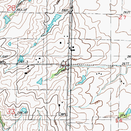 Topographic Map of Mount Pleasant, MO