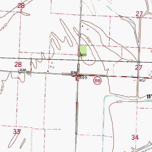 Topographic Map of Sonora, MO