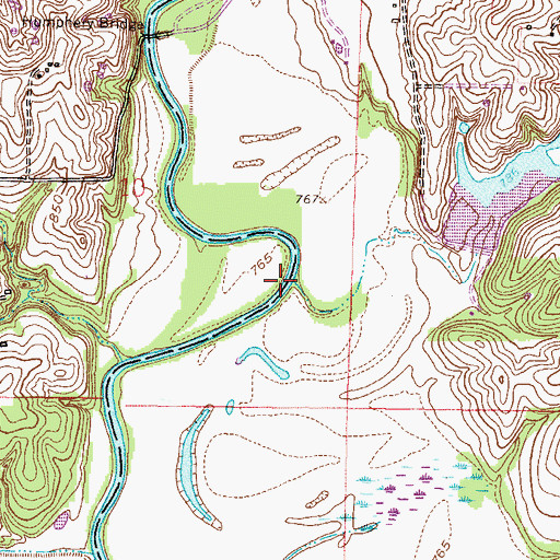 Topographic Map of Gibson Branch, MO