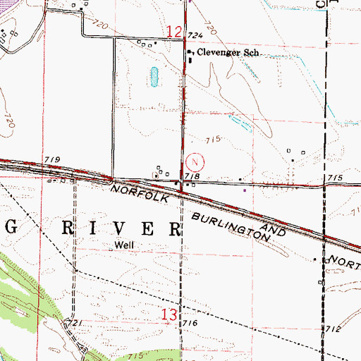 Topographic Map of Clevenger, MO