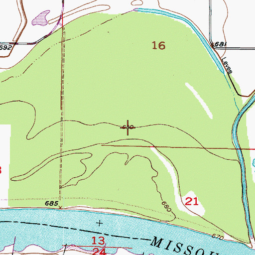 Topographic Map of Sauk Prairie, MO