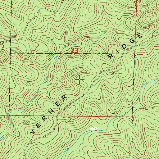 Topographic Map of Verner Ridge, AR