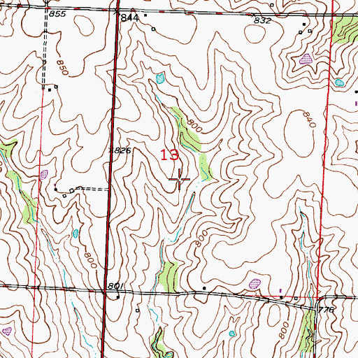 Topographic Map of Bears Grove, MO