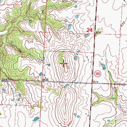 Topographic Map of Wagon Knob, MO