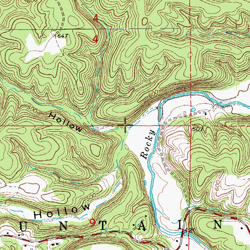 Topographic Map of Wade Hollow, AR