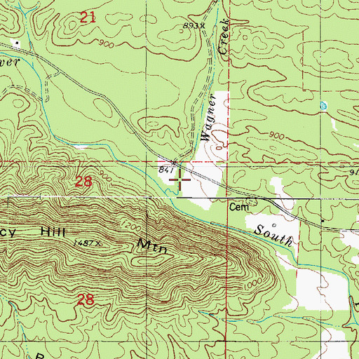 Topographic Map of Wagner Creek, AR