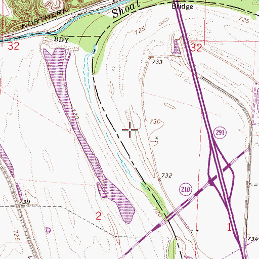 Topographic Map of Liberty Island (historical), MO