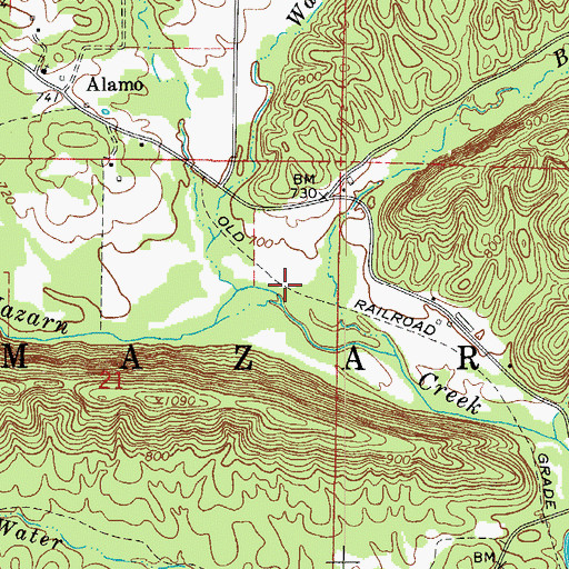 Topographic Map of Wake Creek, AR