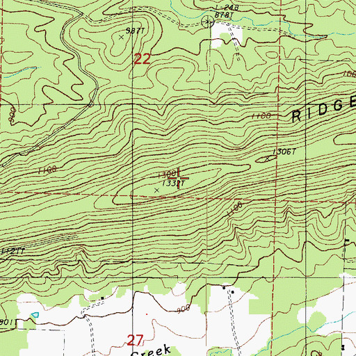 Topographic Map of Waldron Ridge, AR