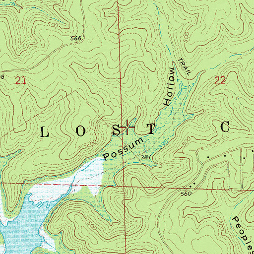 Topographic Map of Mud Spring (historical), MO