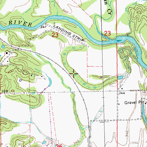 Topographic Map of Mengo Slough, MO