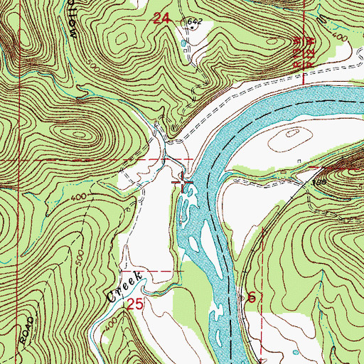 Topographic Map of Walker Creek, AR