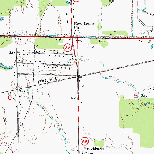 Topographic Map of Kinzer, MO