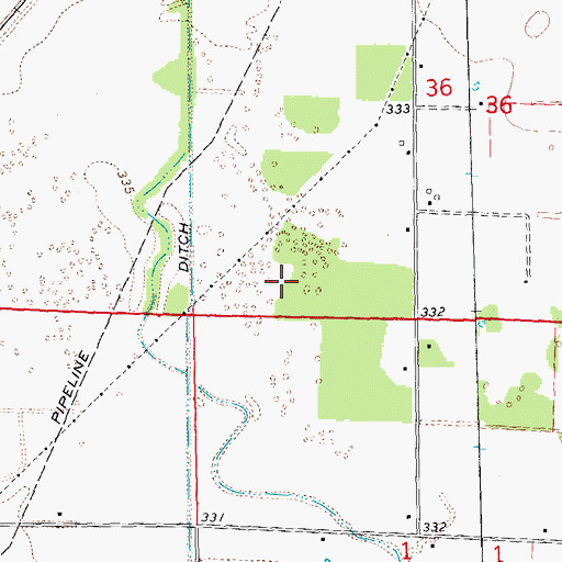 Topographic Map of Rose Pond (historical), MO