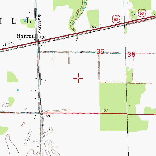 Topographic Map of Panther Run Slough (historical), MO
