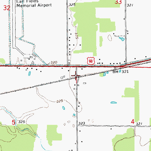 Topographic Map of Empire, MO