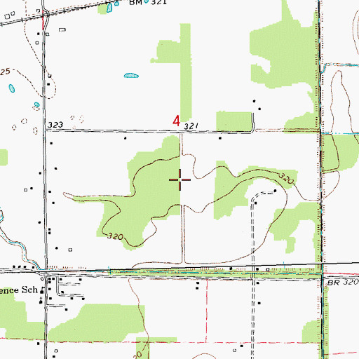 Topographic Map of Elbow Pond (historical), MO