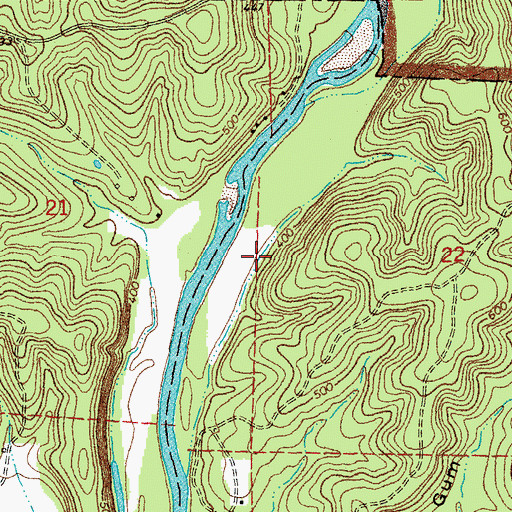 Topographic Map of Bay Nothing (historical), MO