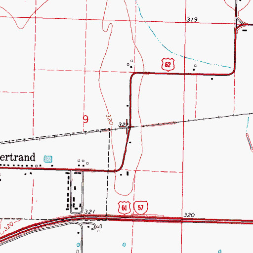 Topographic Map of Never Spur (historical), MO