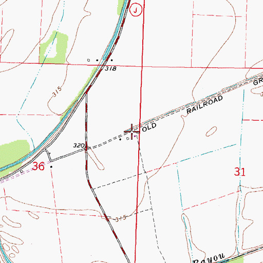 Topographic Map of Hough, MO
