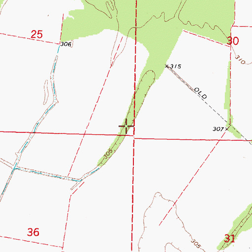 Topographic Map of Barnell Lake (historical), MO