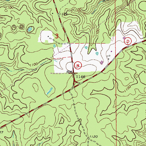 Topographic Map of Spur 3 (historical), MO