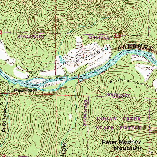 Topographic Map of Thorny Creek, MO