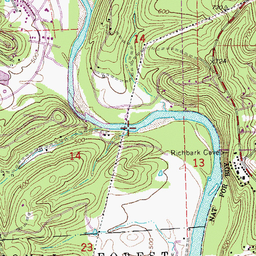 Topographic Map of Shote Hole, MO