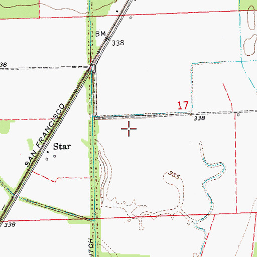 Topographic Map of Bee Tree Cypress Spreads (historical), MO