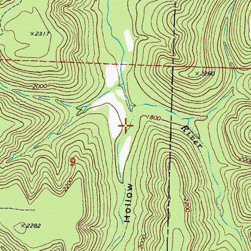 Topographic Map of Walls Hollow, AR