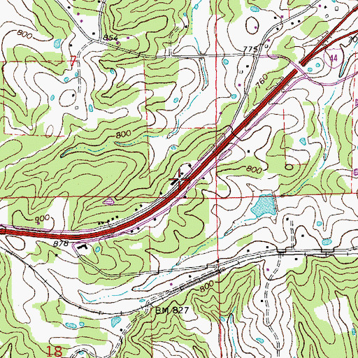Topographic Map of Benson Tourist City, MO