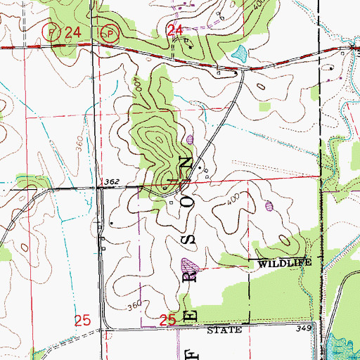 Topographic Map of Arab, MO