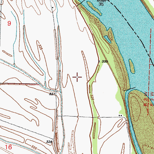 Topographic Map of Anita Towhead, MO