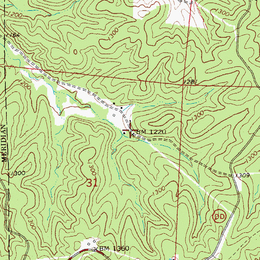 Topographic Map of Maxwells Mill, MO