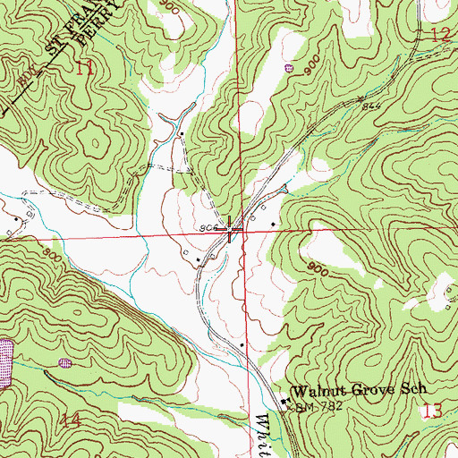 Topographic Map of Corners, MO