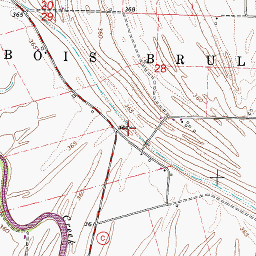 Topographic Map of Jones Cutoff, MO