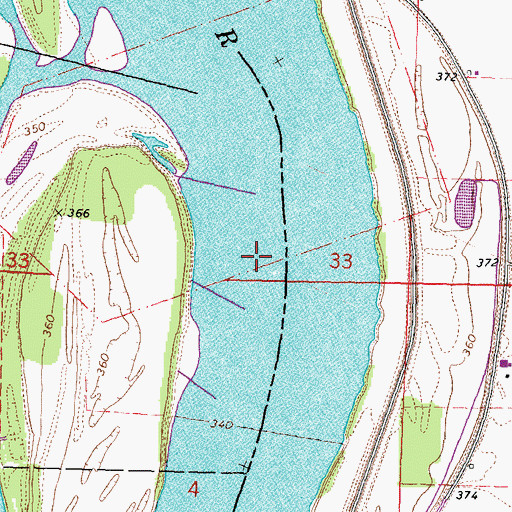 Topographic Map of Potato Bend, MO