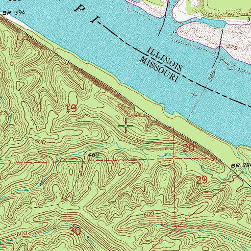 Topographic Map of Backbone, MO