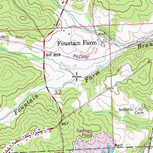 Topographic Map of Long Hollow, MO