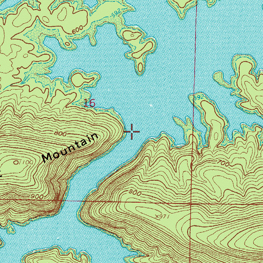 Topographic Map of Walnut Creek, AR