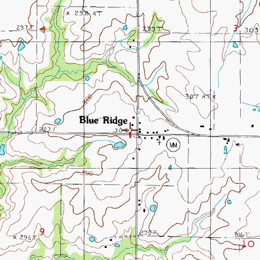 Topographic Map of Blue Ridge, MO