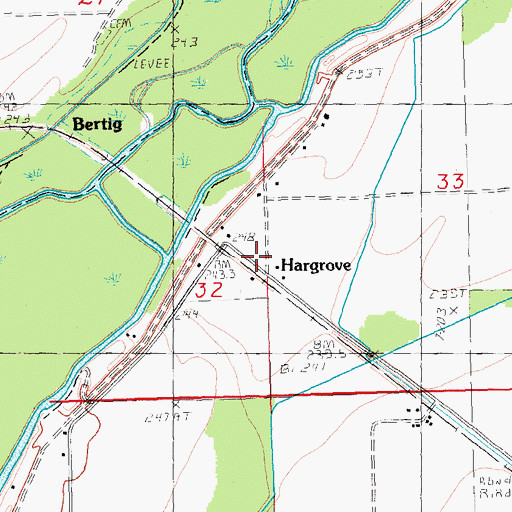 Topographic Map of Hargrove, MO