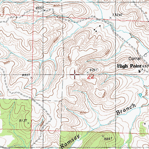 Topographic Map of High Point, MO