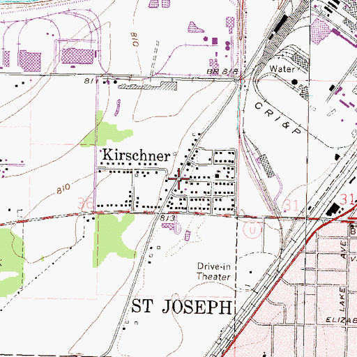 Topographic Map of Kirschner, MO