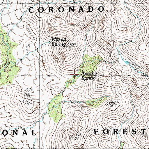 Topographic Map of Apache Spring, AZ