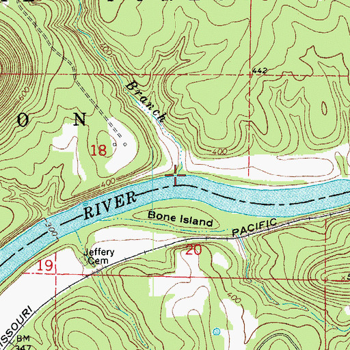 Topographic Map of Ward Branch, AR