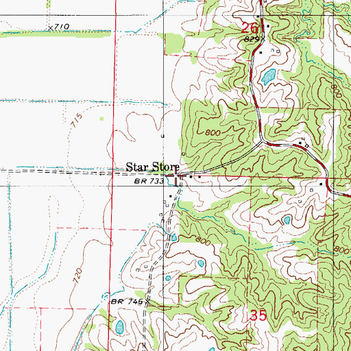 Topographic Map of Star Store, MO