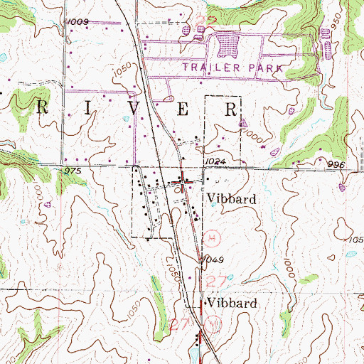 Topographic Map of Vibbard, MO